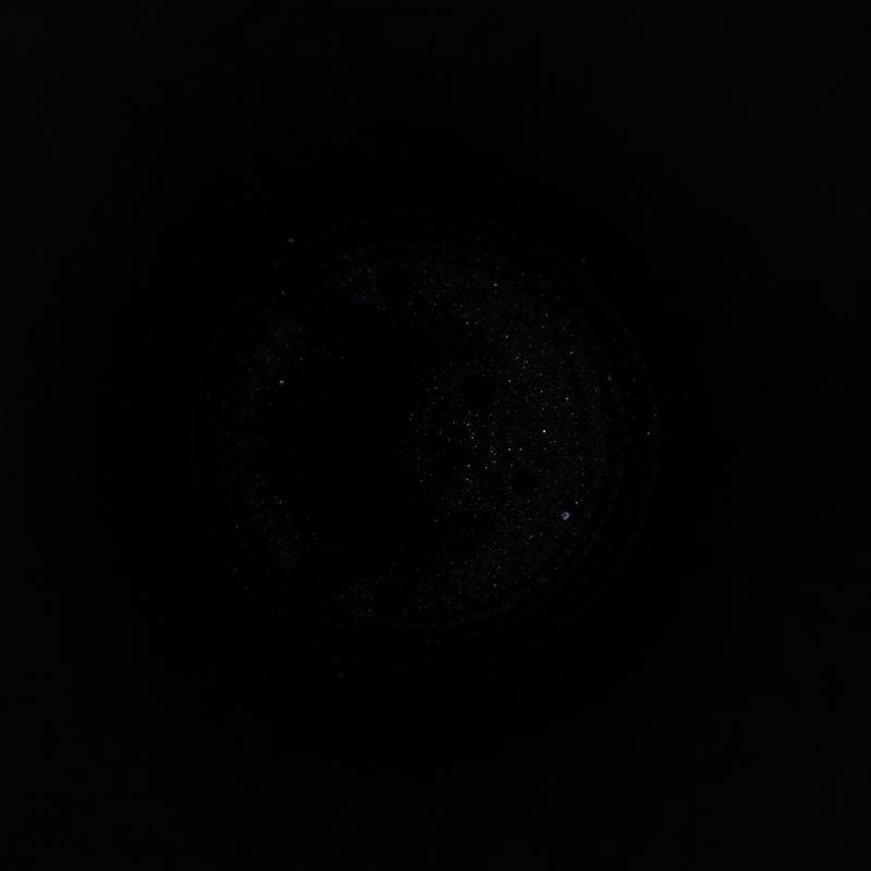 Core sample at 20x magnification showing enriched black mastic beneath the treated surface